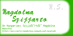 magdolna szijjarto business card